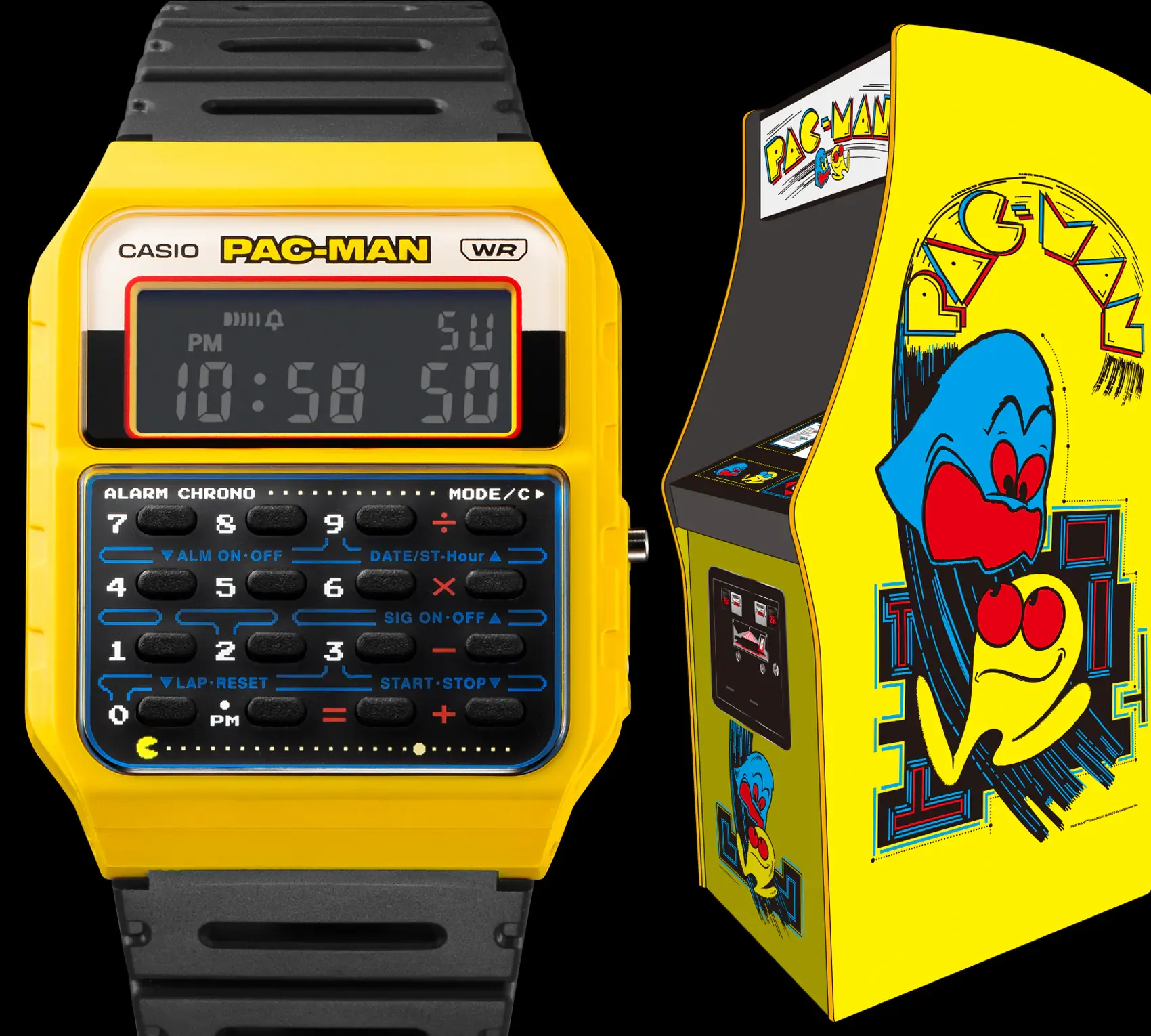 Casio Data Bank PAC-MAN 45th Anniversary Men's Watch CA53WPC-1B
