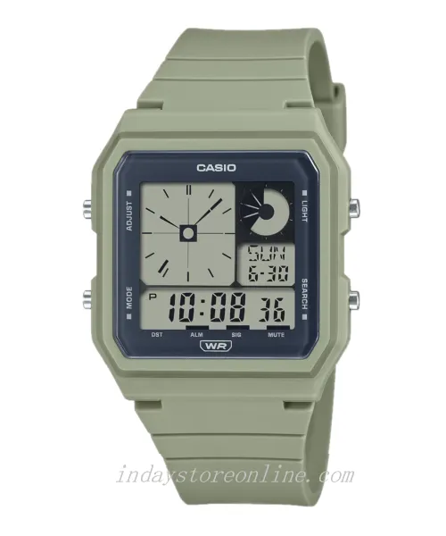 Casio Digital Unisex Watch LF-20W-3A Green Color Resin Strap