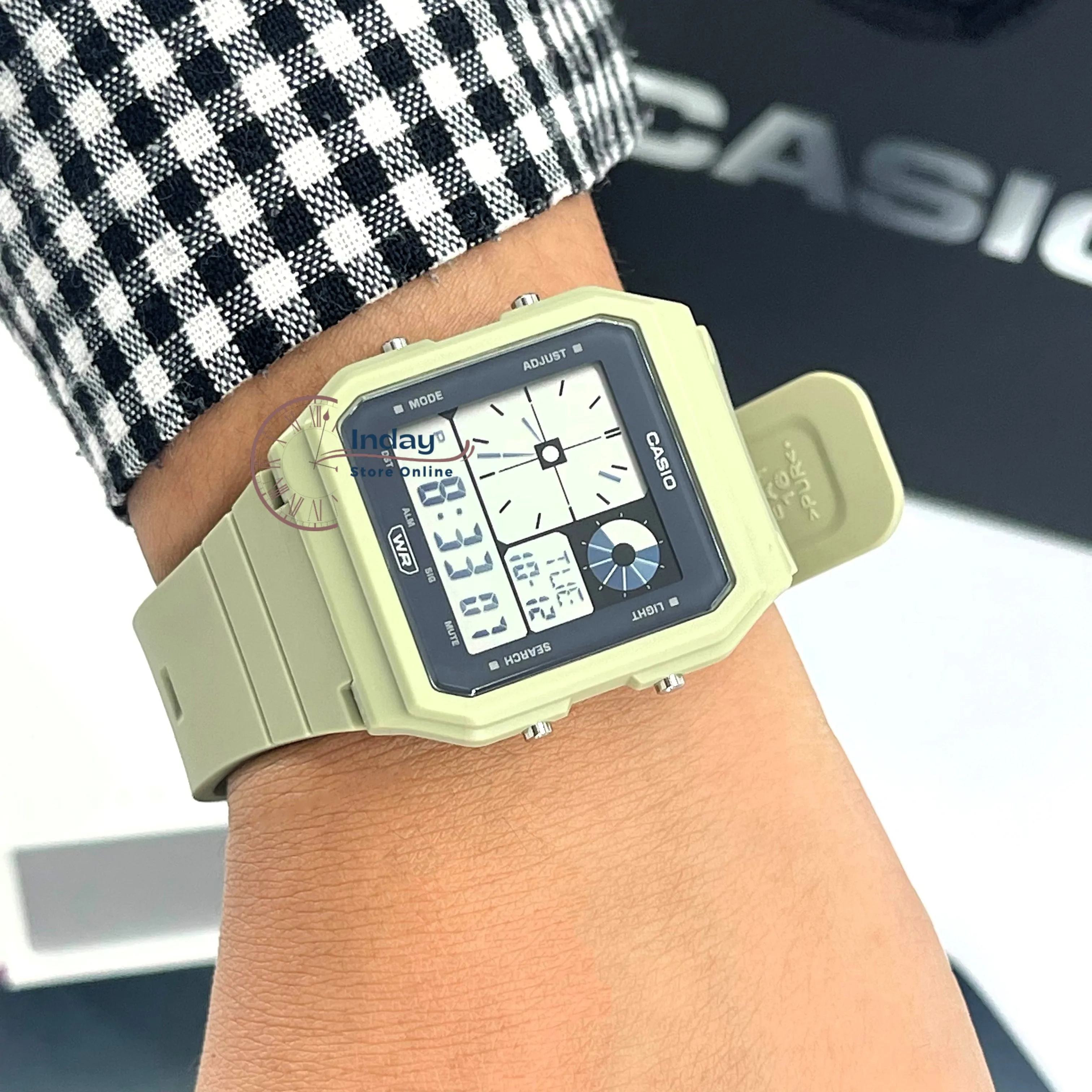 Casio Digital Unisex Watch LF-20W-3A Green Color Resin Strap