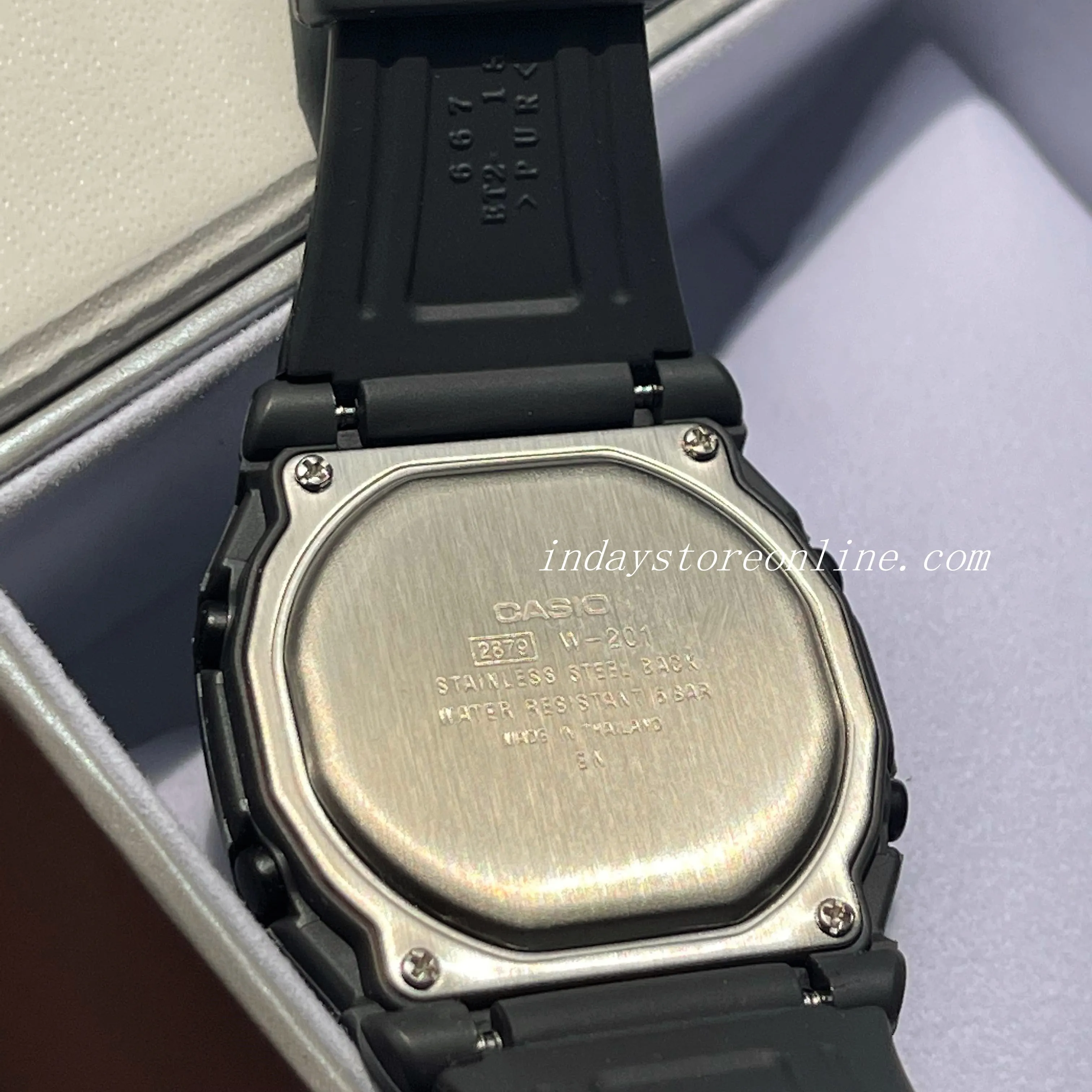 Casio Digital Unisex Watch W-201-1B Digital Sporty Design Resin Band Resin Glass Battery Life: 10 Years