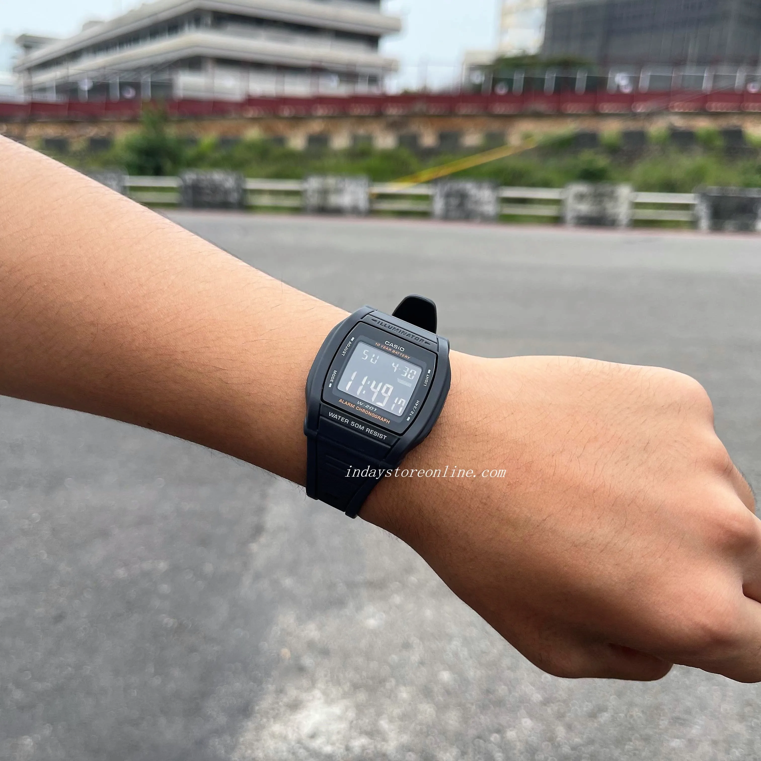 Casio Digital Unisex Watch W-201-1B Digital Sporty Design Resin Band Resin Glass Battery Life: 10 Years