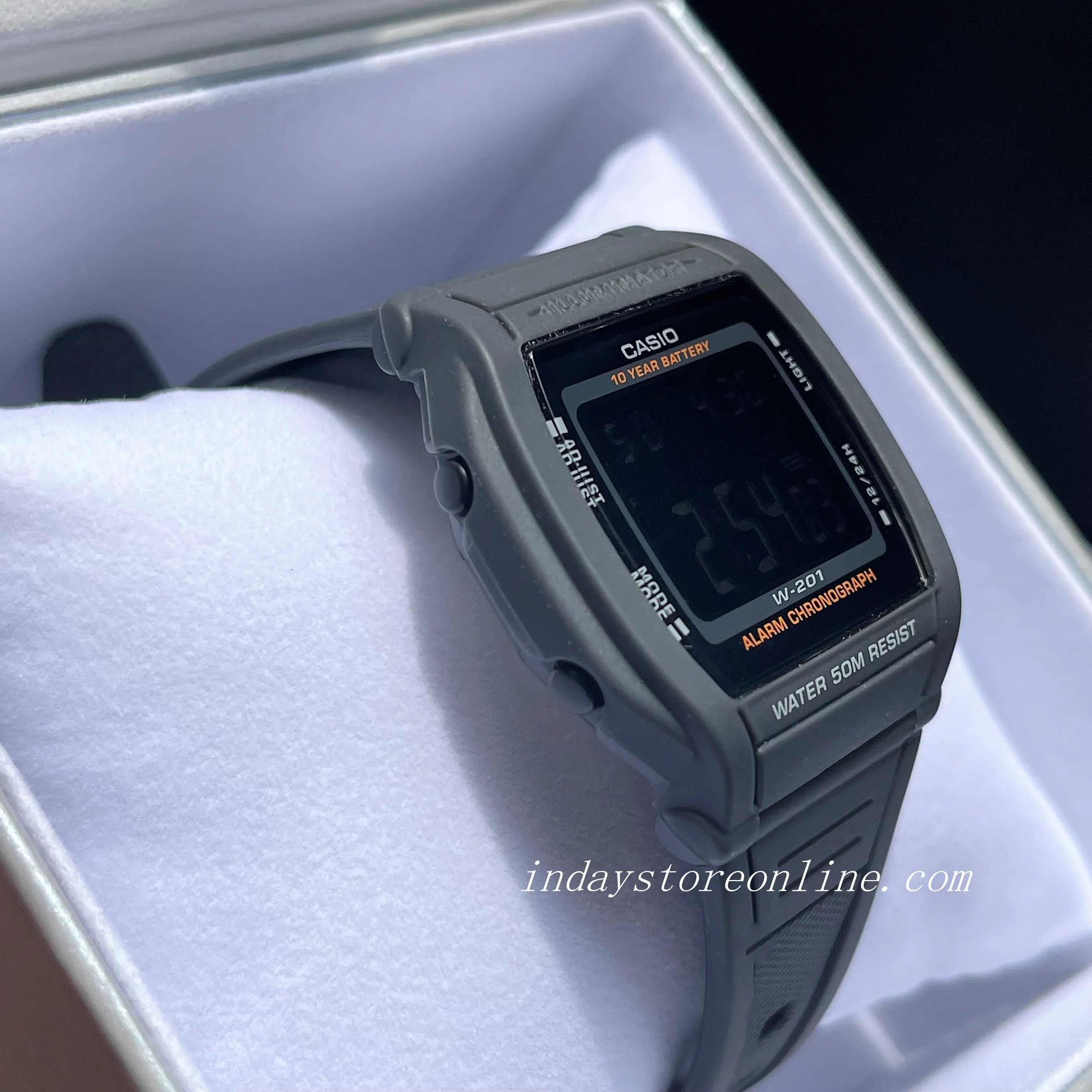 Casio Digital Unisex Watch W-201-1B Digital Sporty Design Resin Band Resin Glass Battery Life: 10 Years
