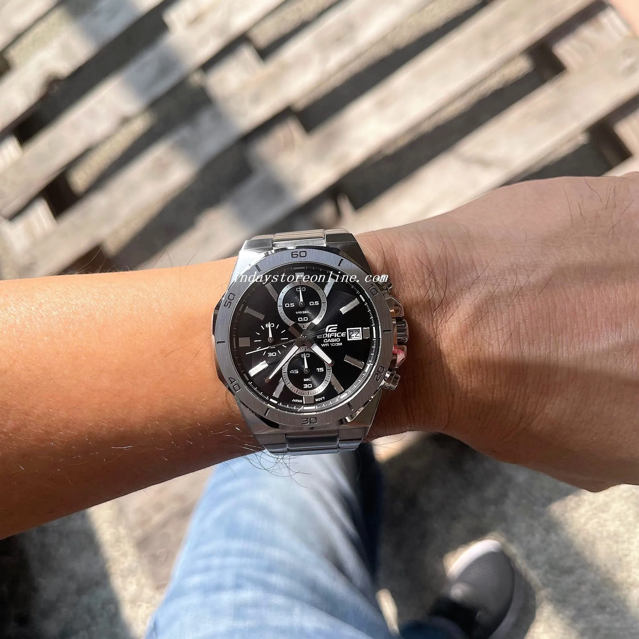 Casio Edifice  Men's Watch EFV-640D-1A Analog-Digital Standard Chronograph Mineral Glass
