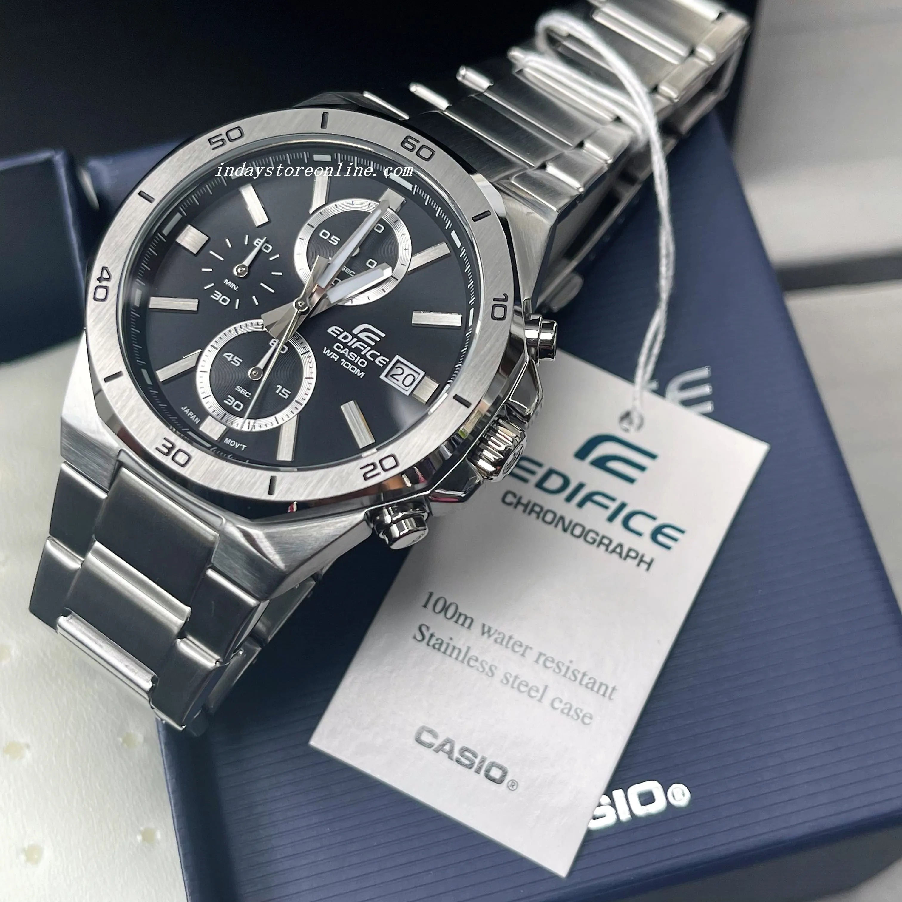 Casio Edifice  Men's Watch EFV-640D-1A Analog-Digital Standard Chronograph Mineral Glass