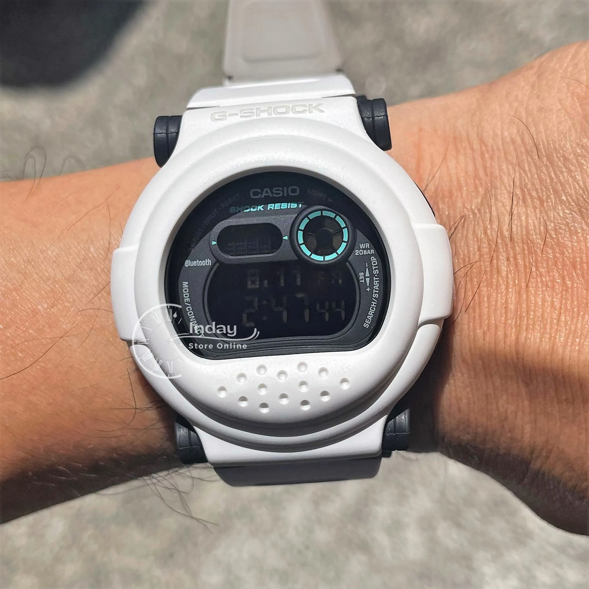 Casio G-Shock Men's Watch G-B001SF-7 Digital DW-001 Series Clean White Design Sci-Fi Series