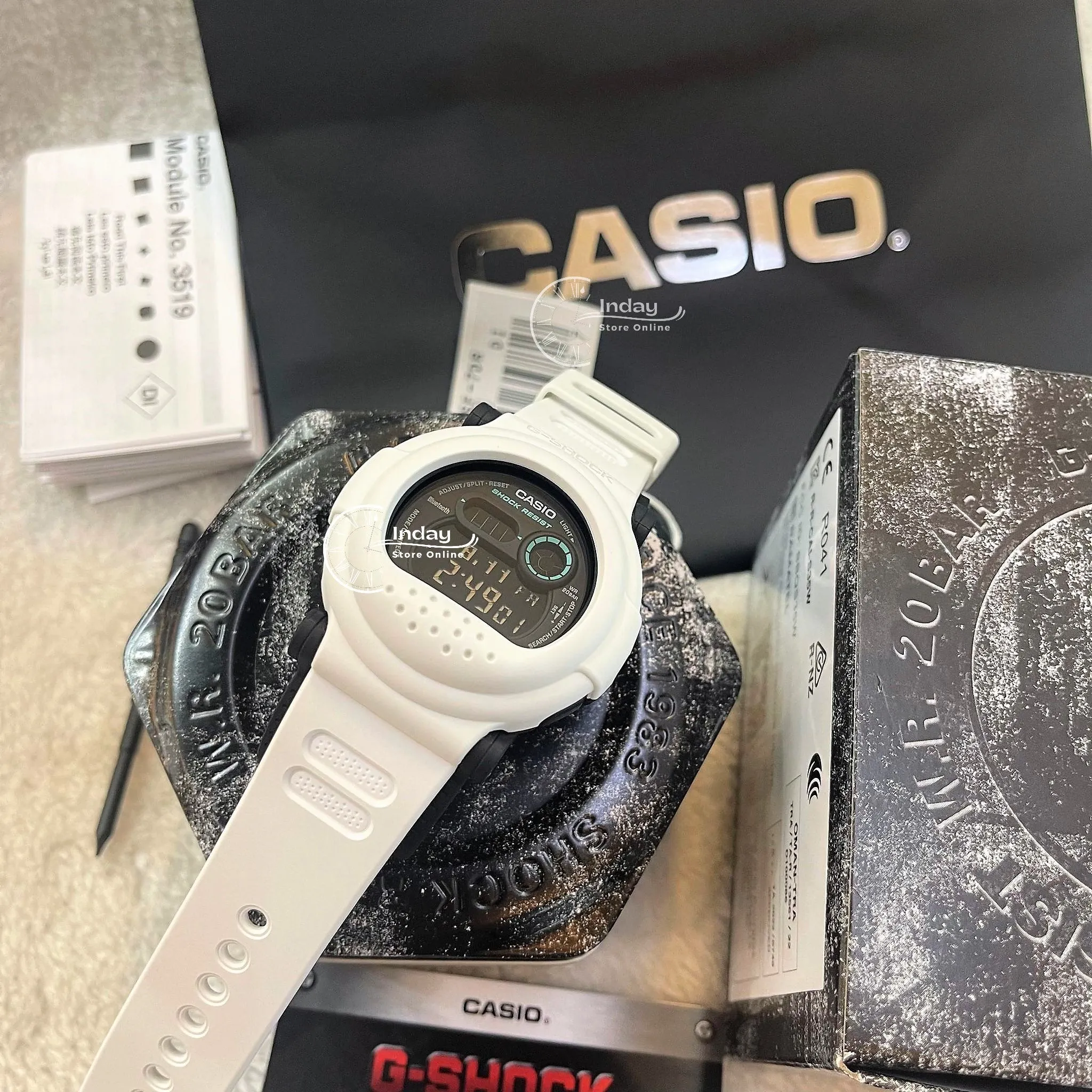 Casio G-Shock Men's Watch G-B001SF-7 Digital DW-001 Series Clean White Design Sci-Fi Series
