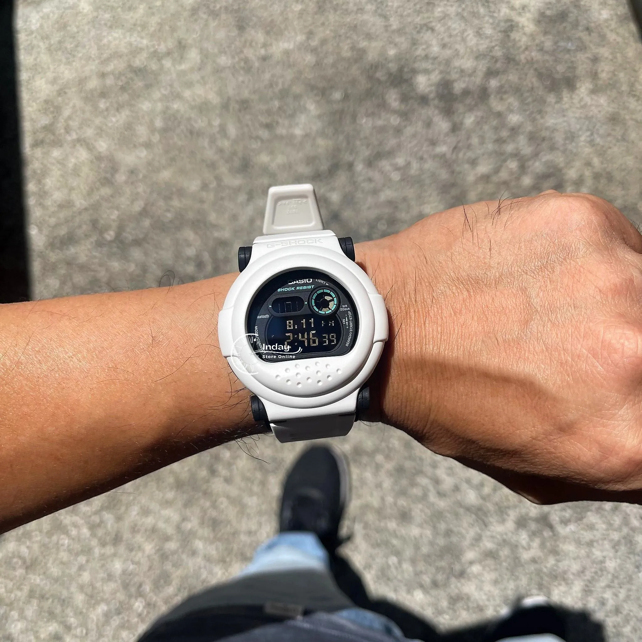 Casio G-Shock Men's Watch G-B001SF-7 Digital DW-001 Series Clean White Design Sci-Fi Series