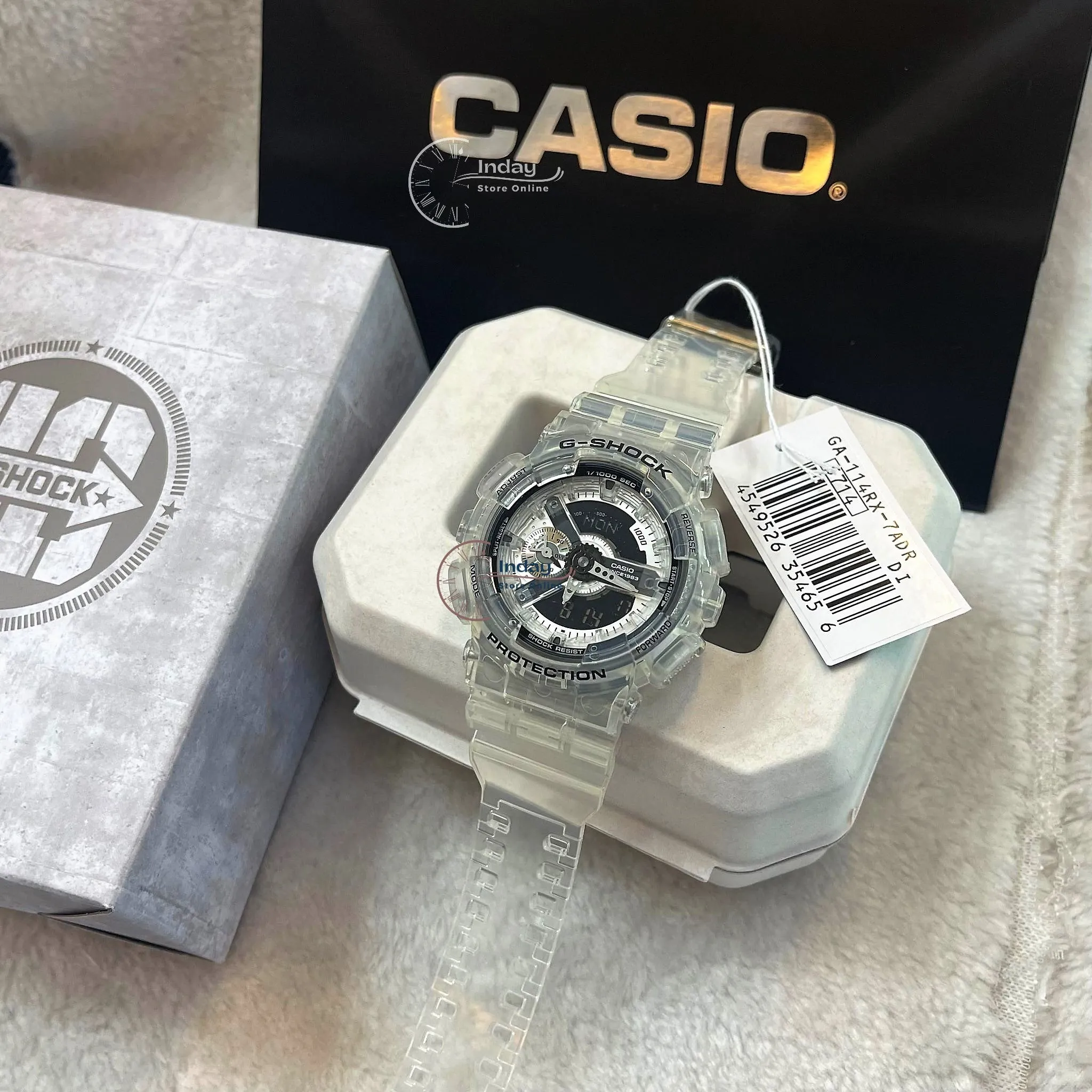Casio G-Shock Men's Watch GA-114RX-7A Analog-Digital 40th Anniversary CLEAR REMIX 110 Series Limited Edition