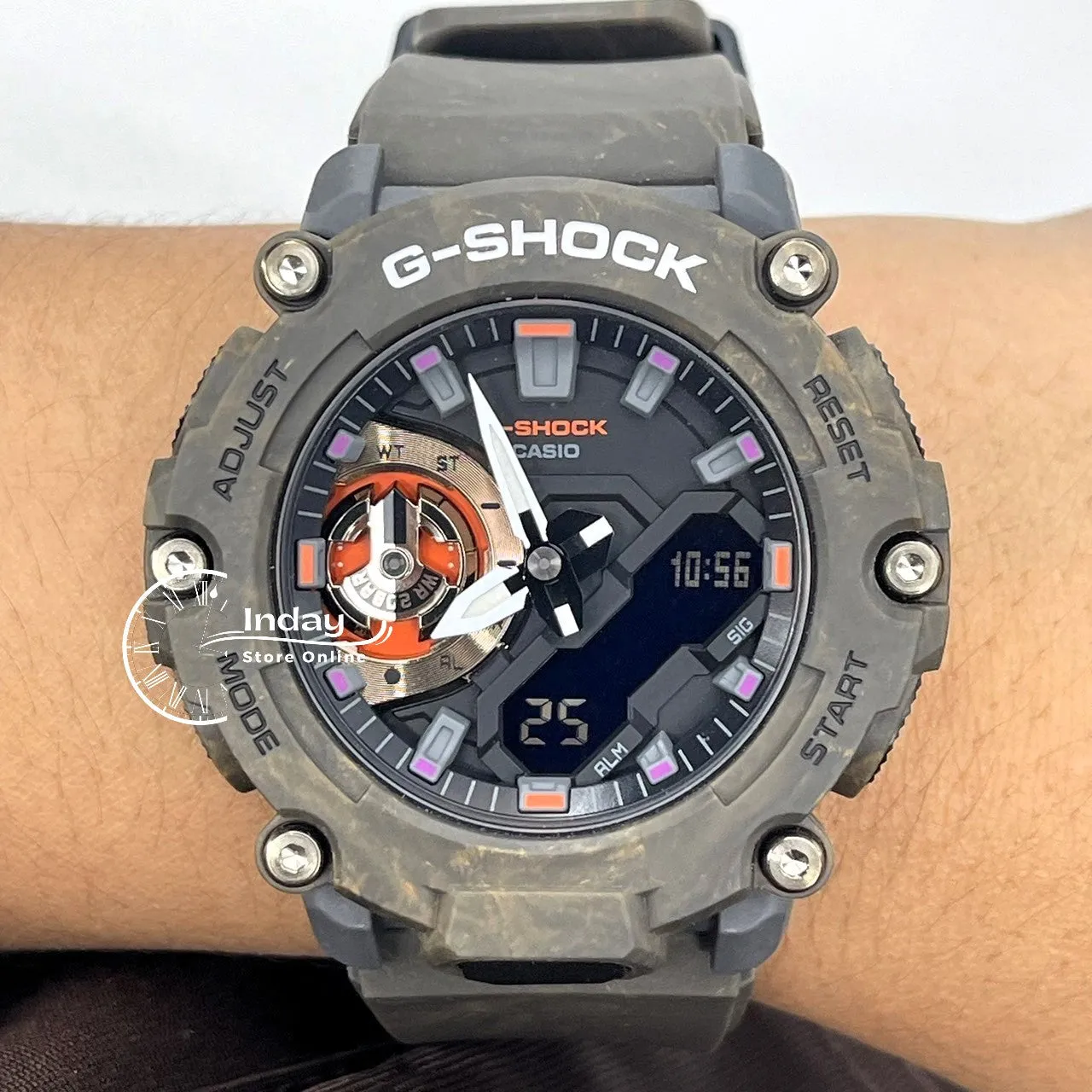 Casio G-Shock Men's Watch GA-2200MFR-5A Analog-Digital GA-2200 Mystic Forest Series Sporty Design Carbon Core Guard Structure