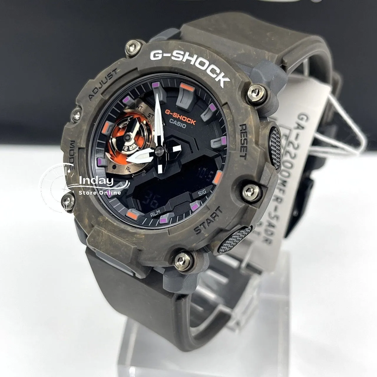 Casio G-Shock Men's Watch GA-2200MFR-5A Analog-Digital GA-2200 Mystic Forest Series Sporty Design Carbon Core Guard Structure