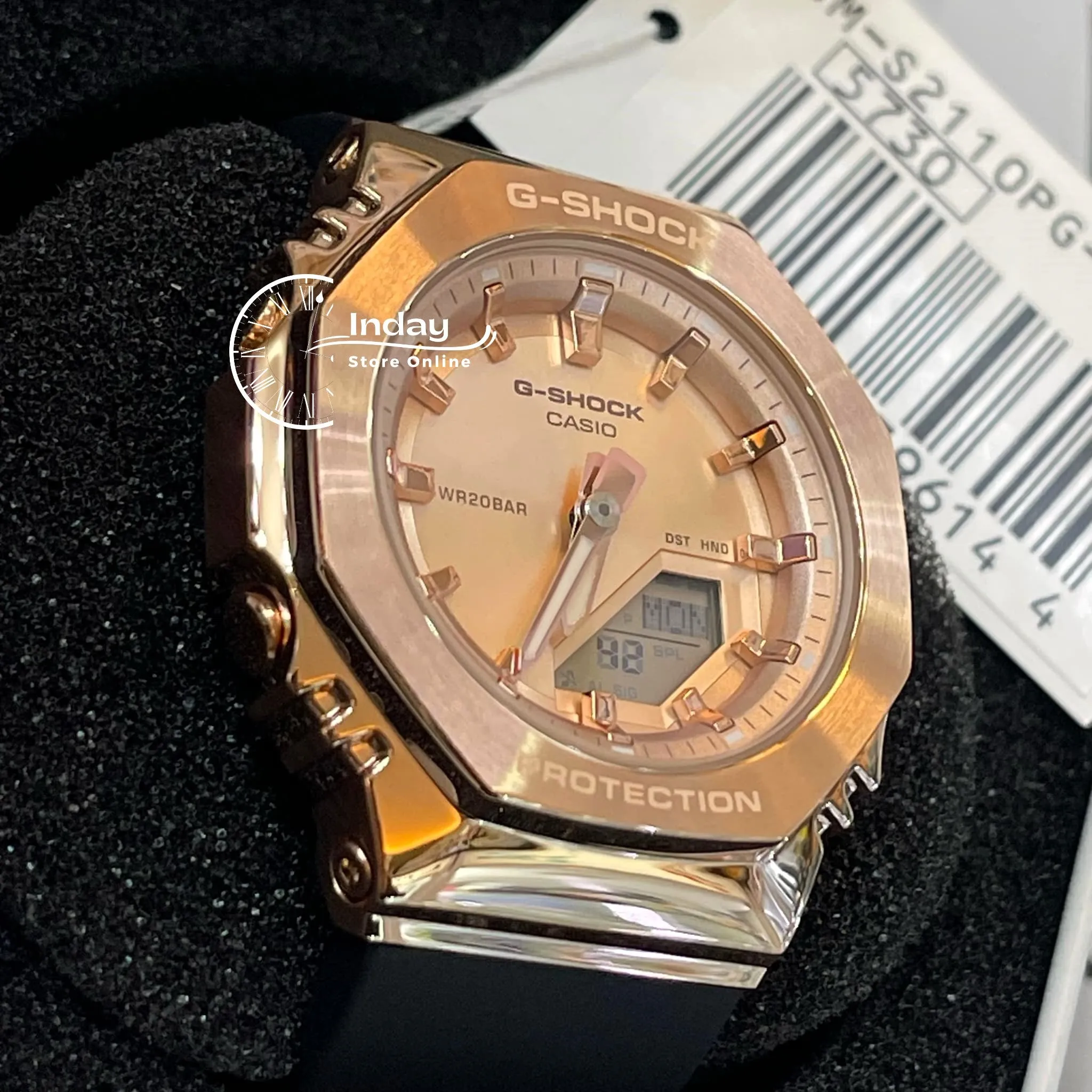 Casio G-Shock Women's Watch GM-S2110PG-1A4 Resin Band Mineral Glass Shock Resistant
