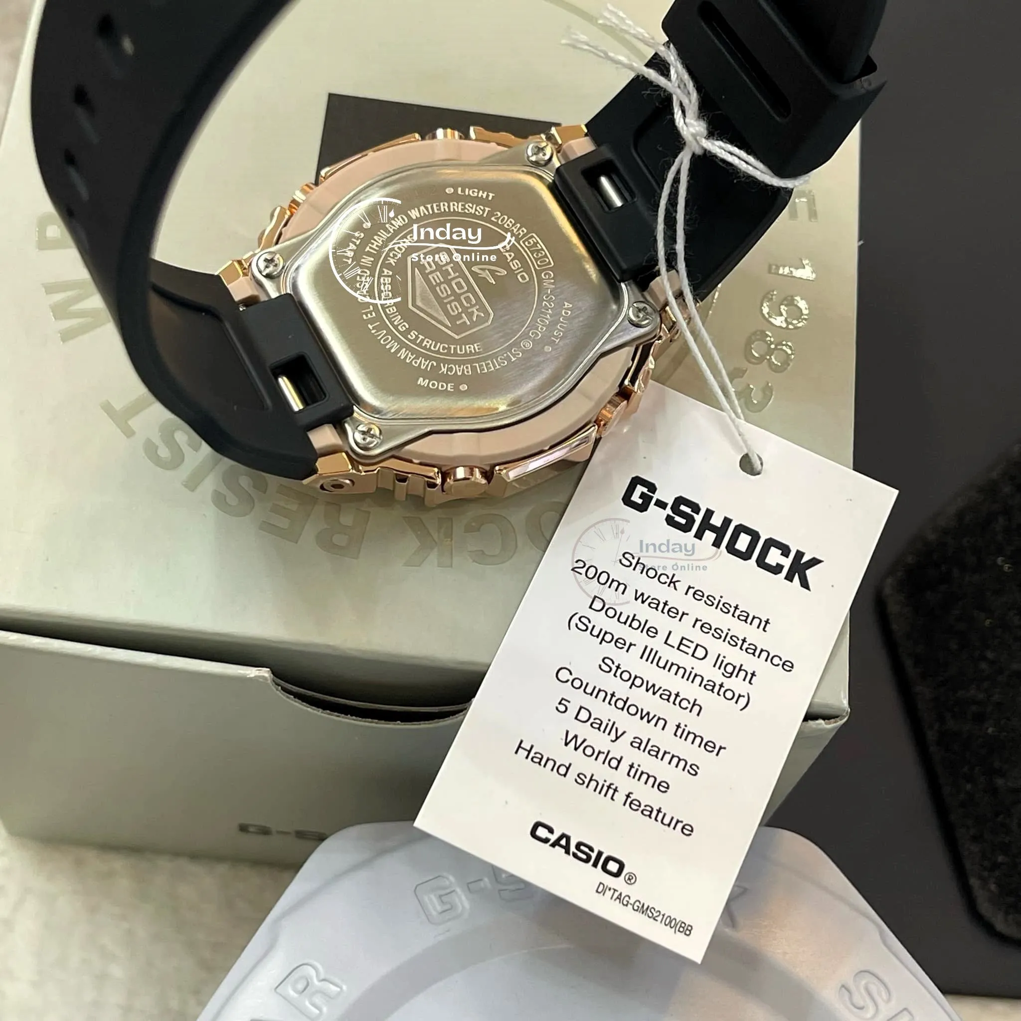 Casio G-Shock Women's Watch GM-S2110PG-1A4 Resin Band Mineral Glass Shock Resistant