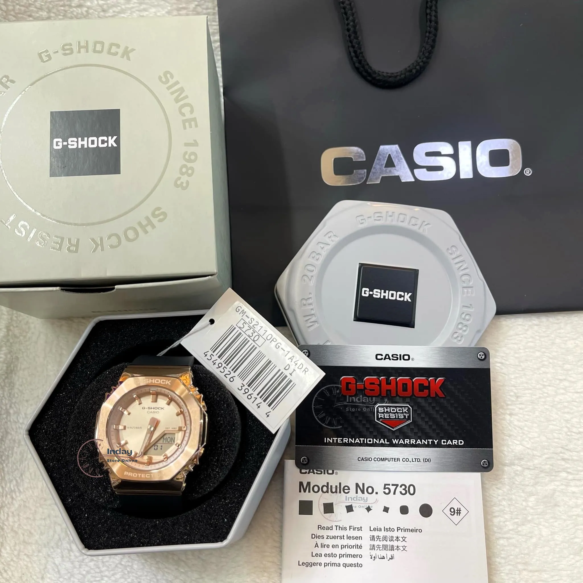 Casio G-Shock Women's Watch GM-S2110PG-1A4 Resin Band Mineral Glass Shock Resistant