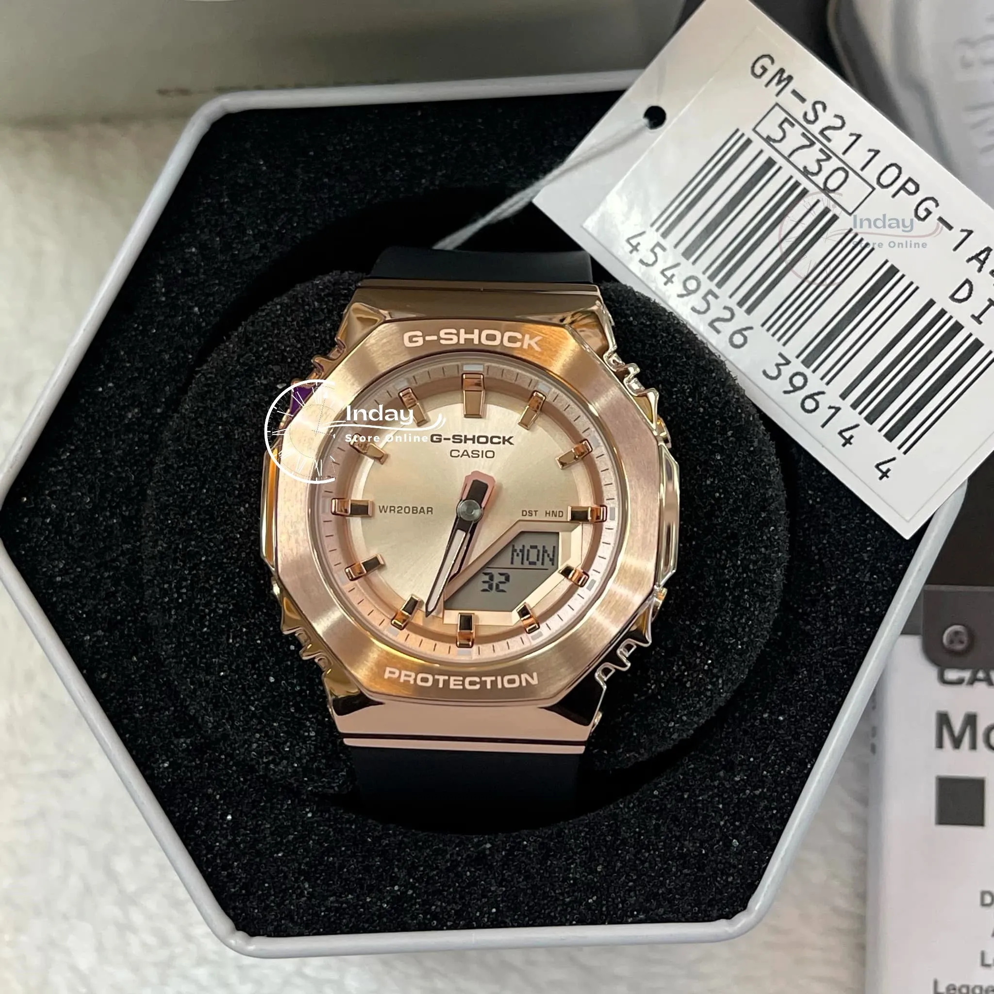 Casio G-Shock Women's Watch GM-S2110PG-1A4 Resin Band Mineral Glass Shock Resistant