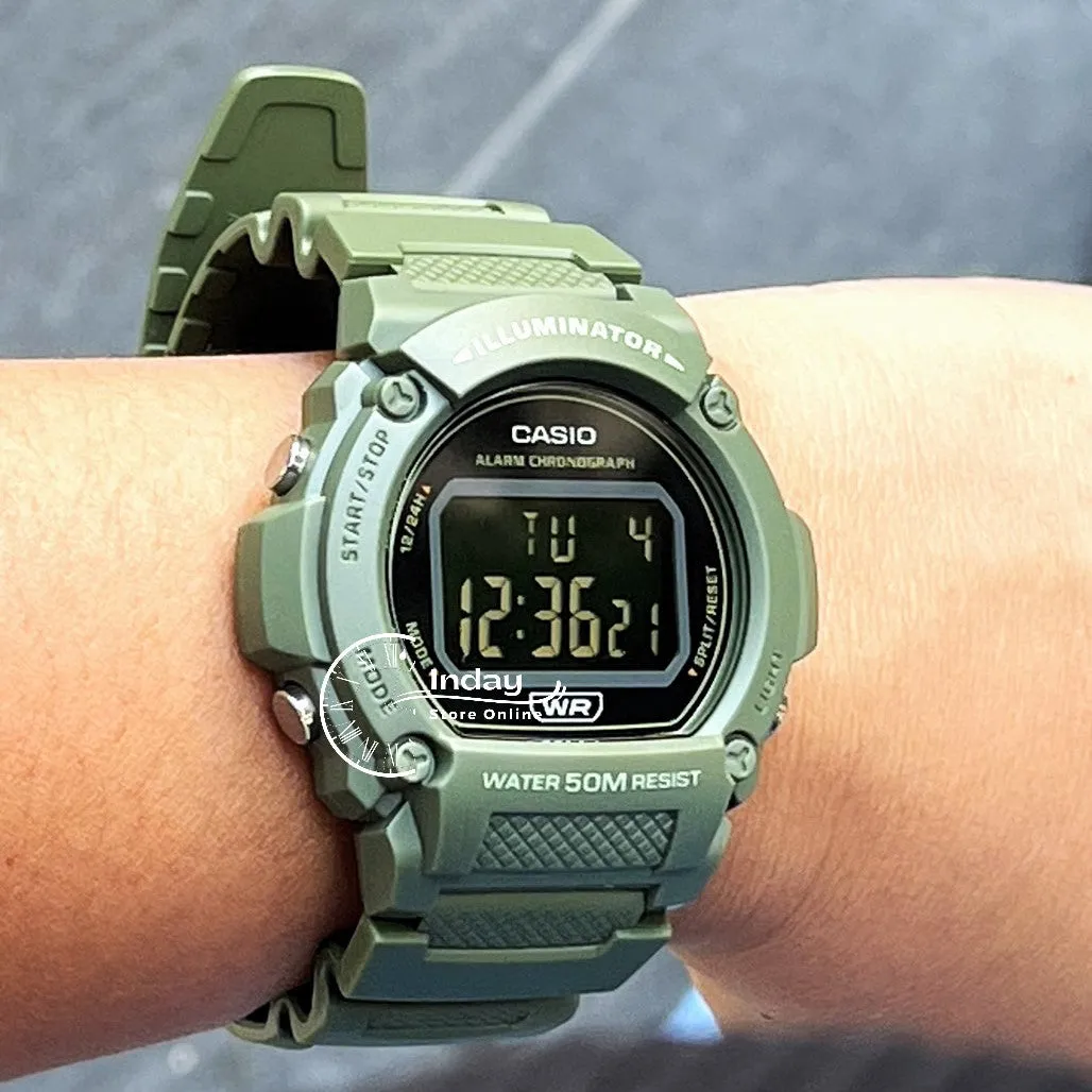 Casio Women's Watch W-219HC-3B Digital Sporty Design Resin Band Resin Glass