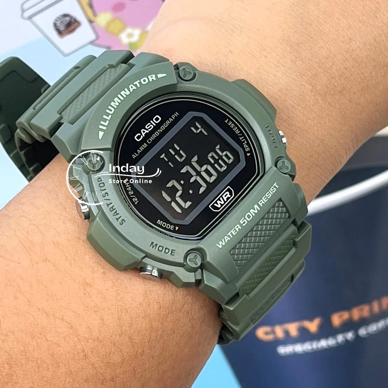 Casio Women's Watch W-219HC-3B Digital Sporty Design Resin Band Resin Glass