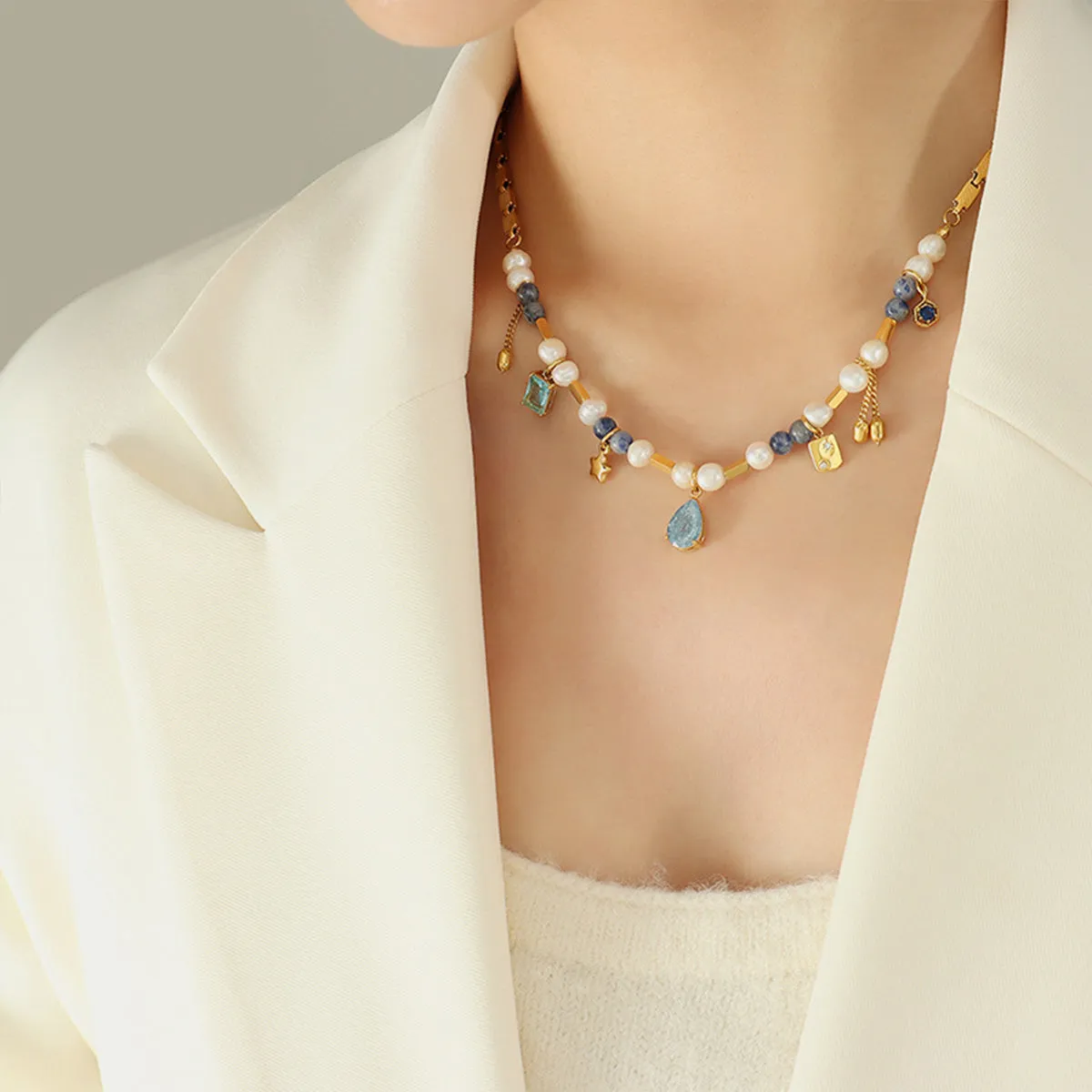 Celestial Charm Beaded Necklace