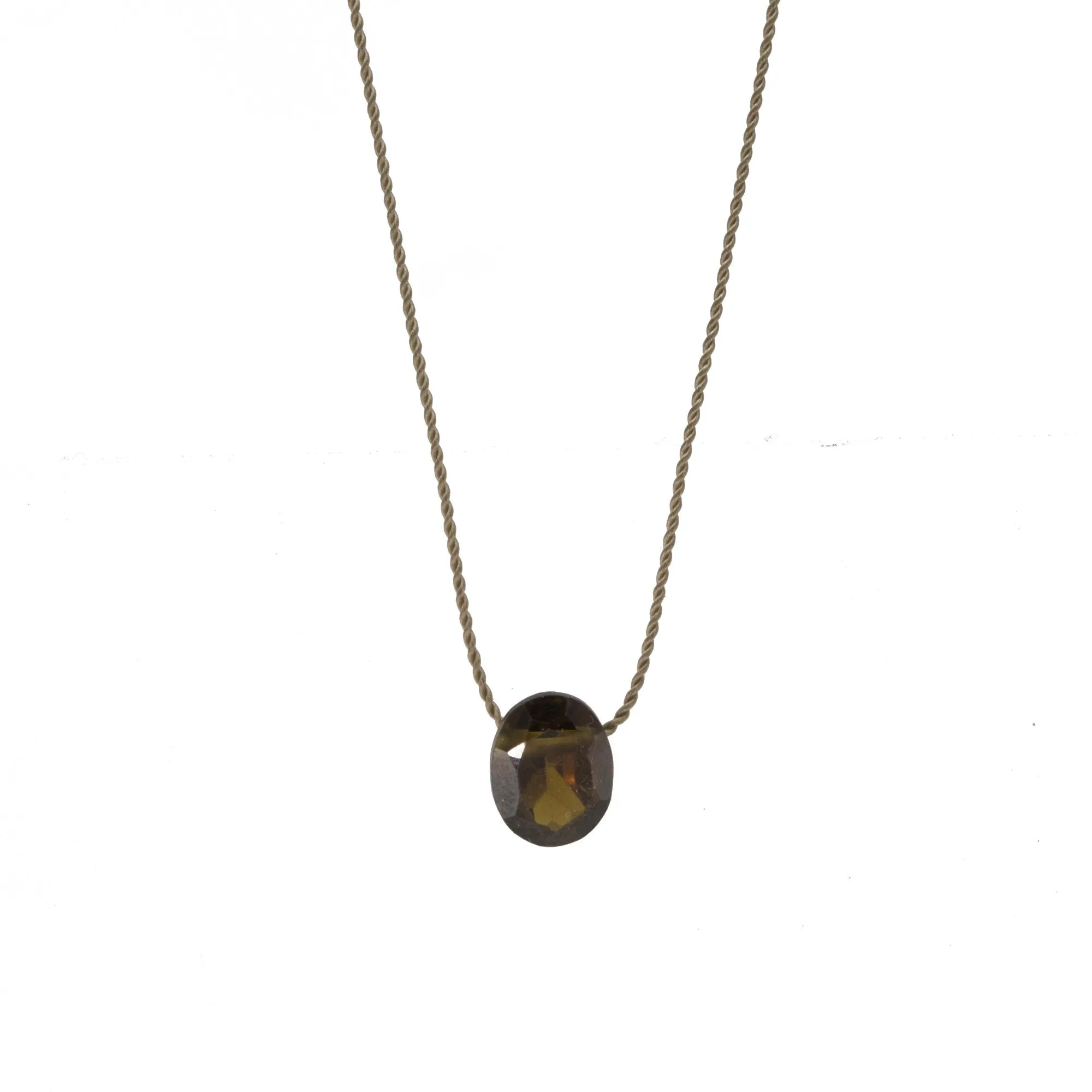 Champagne Crystal Silk Necklace