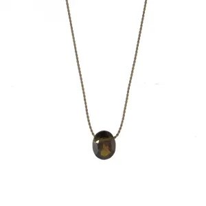 Champagne Crystal Silk Necklace