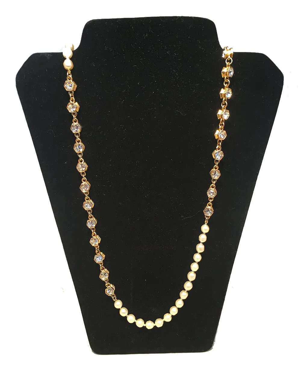 Chanel Vintage Pearl and Crystal Beaded Necklace