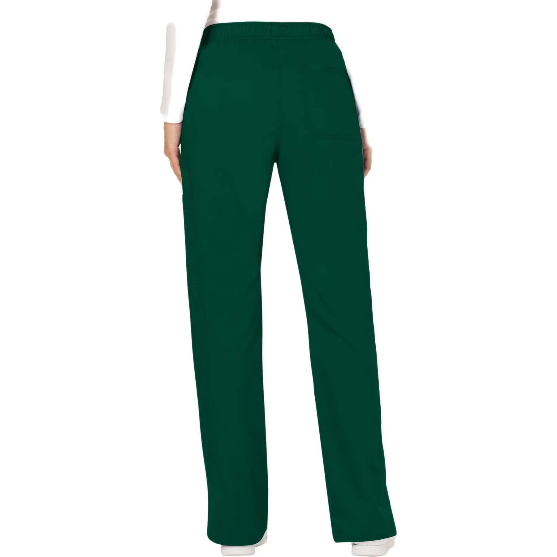 Cherokee Revolution WW120 Scrubs Pants Womens Mid Rise Flare Drawstring Hunter Green