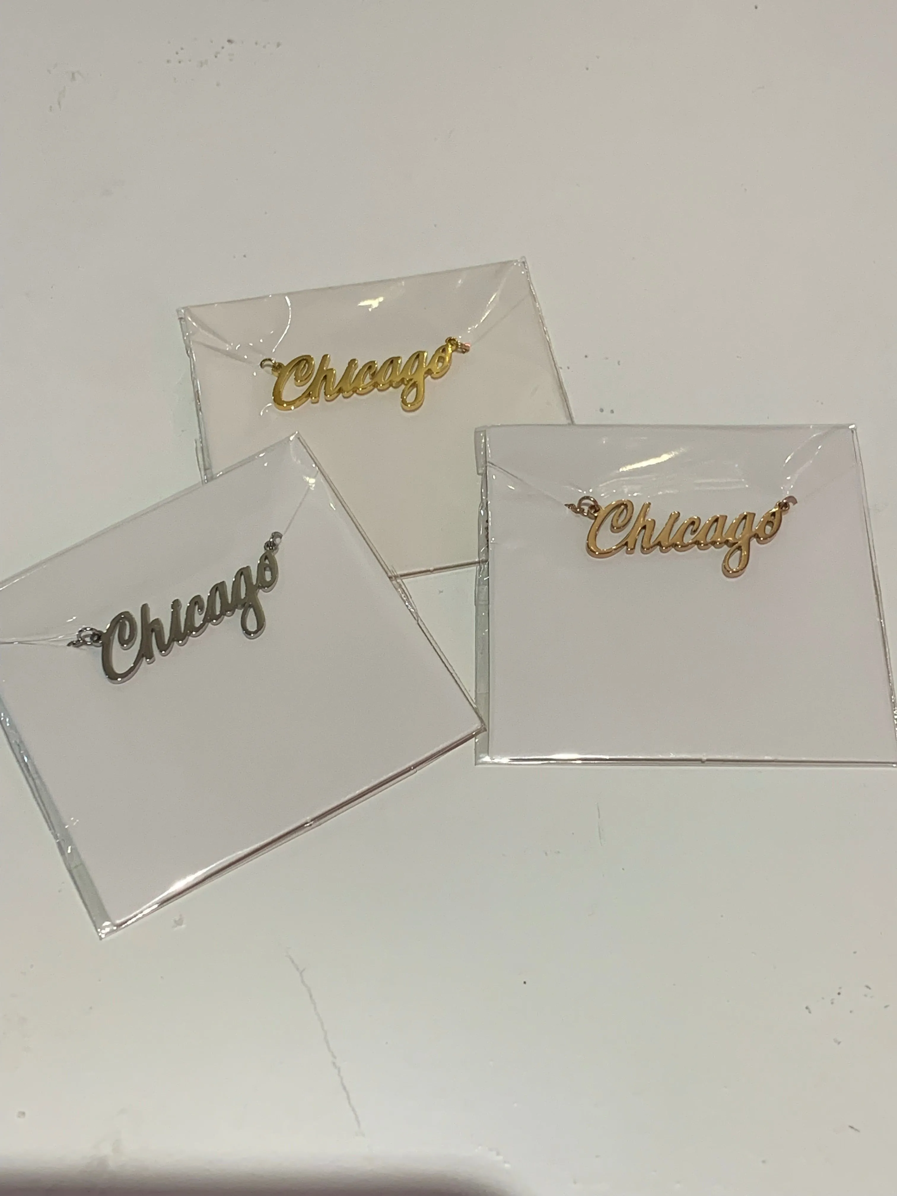 Chicago Script Necklace
