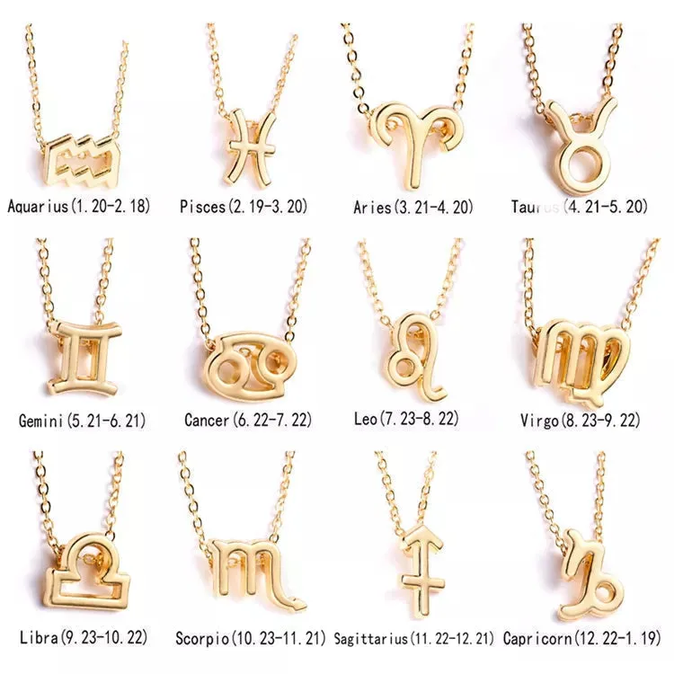 Children's Necklaces:  Steel with Gold IP Birthday Gift Zodiac Necklaces - Libra