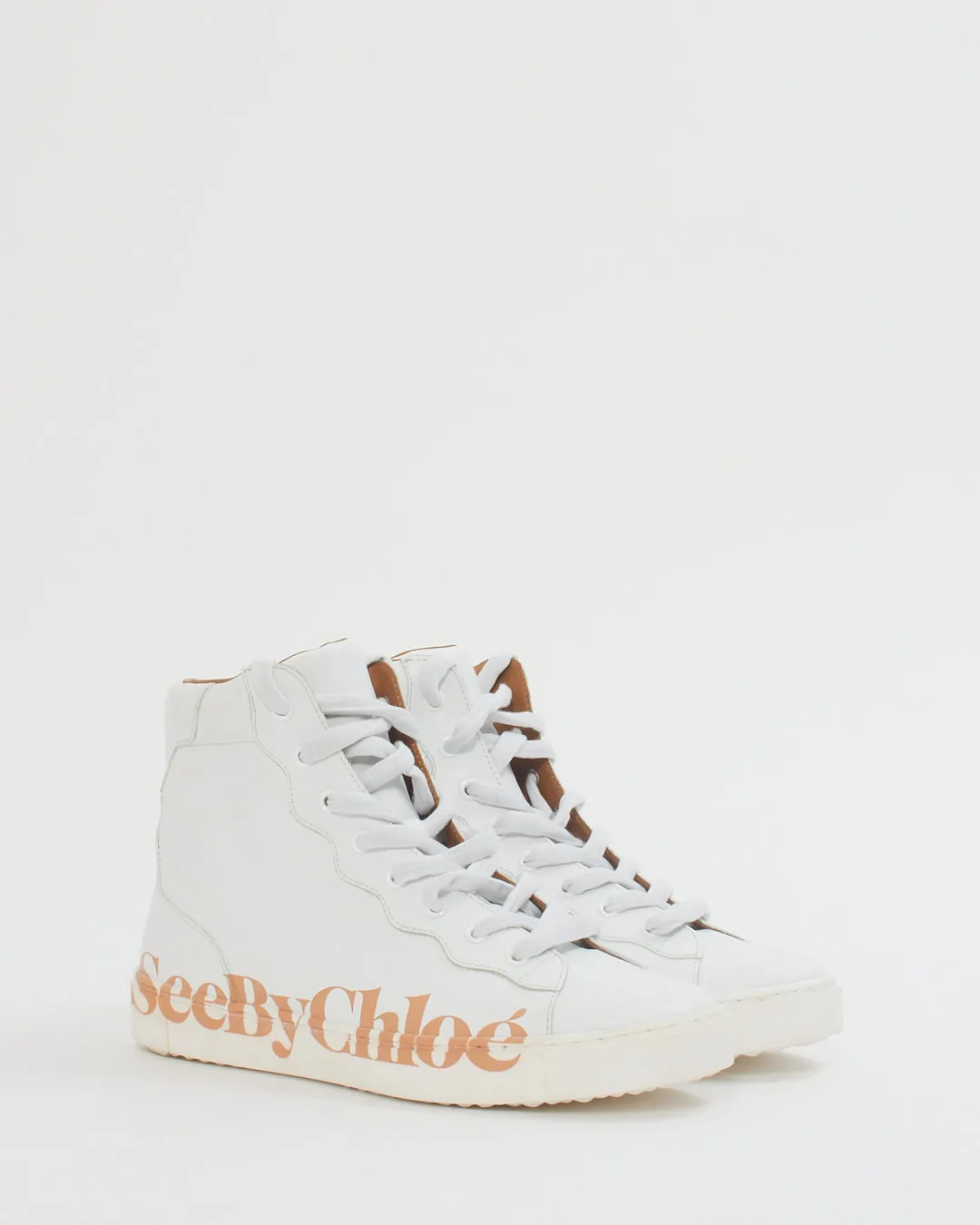 Chloe SeeByChloe White Logo High Top Sneakers - 38