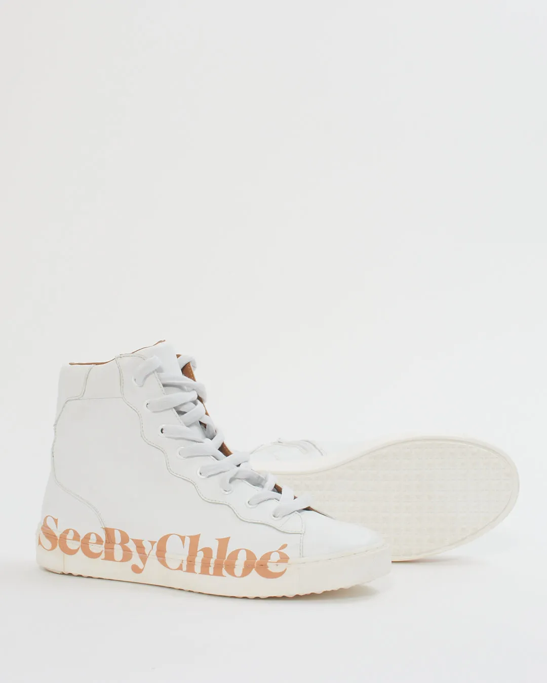 Chloe SeeByChloe White Logo High Top Sneakers - 38