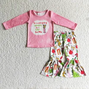 Christmas Cindy Pink Cartoon Pant Set