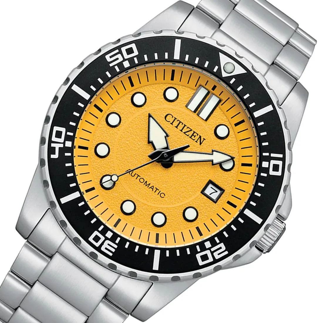 Citizen Automatic Urban NJ0170-83Z Yellow Dial Stainless Steel Sports Watch