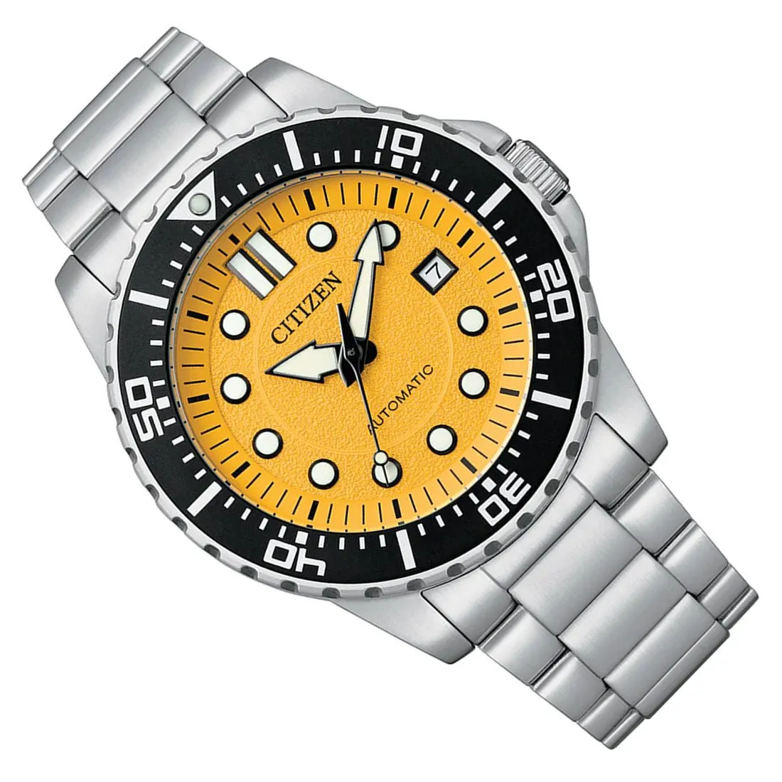 Citizen Automatic Urban NJ0170-83Z Yellow Dial Stainless Steel Sports Watch
