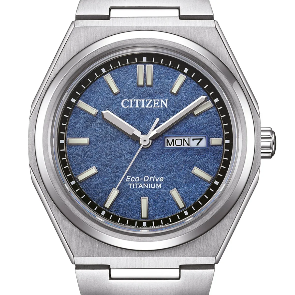 Citizen AW0130-85LE AW0130 AW0130-85L Zenshin Blue Dial Eco-Drive Super Titanium Mens Watch