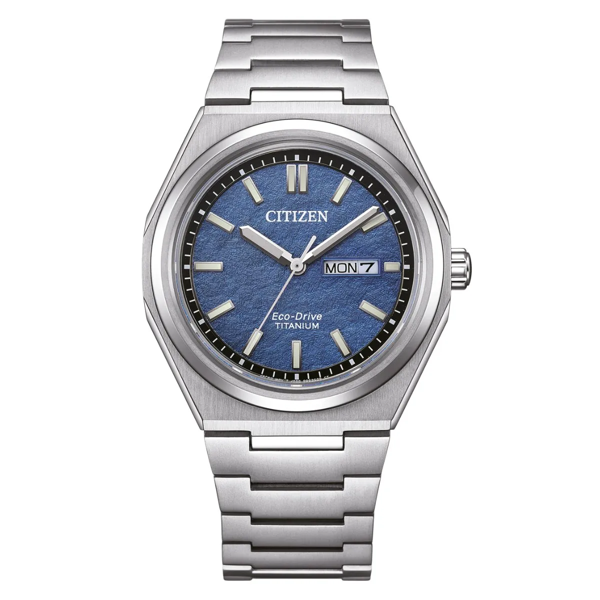 Citizen AW0130-85LE AW0130 AW0130-85L Zenshin Blue Dial Eco-Drive Super Titanium Mens Watch