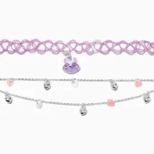 Claire's Club  Fox Multi-Strand Choker Necklaces - 2 Pack | Silver