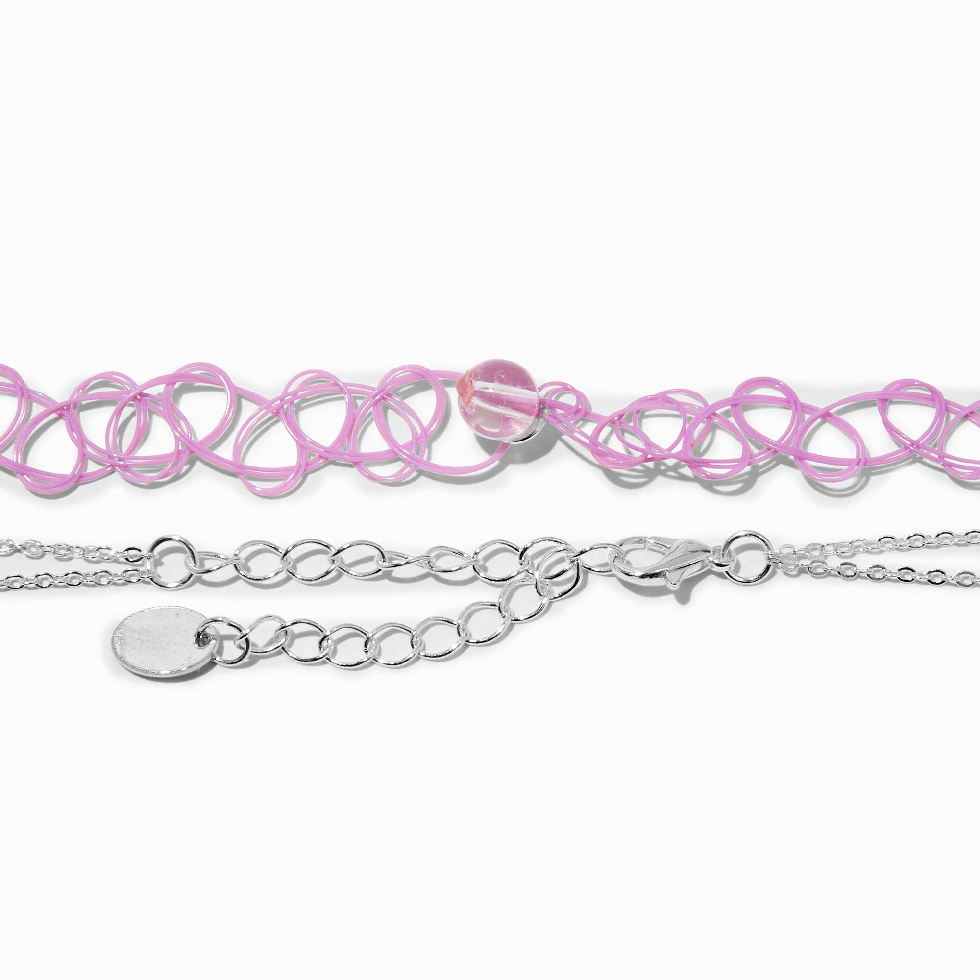 Claire's Club  Fox Multi-Strand Choker Necklaces - 2 Pack | Silver