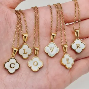 Clover Initial Necklaces