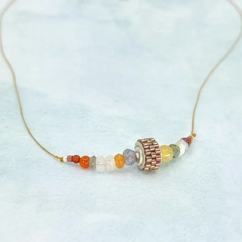 Color Theory Necklace, Batik