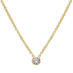 Colored Mini Solitaire Bezel Necklace