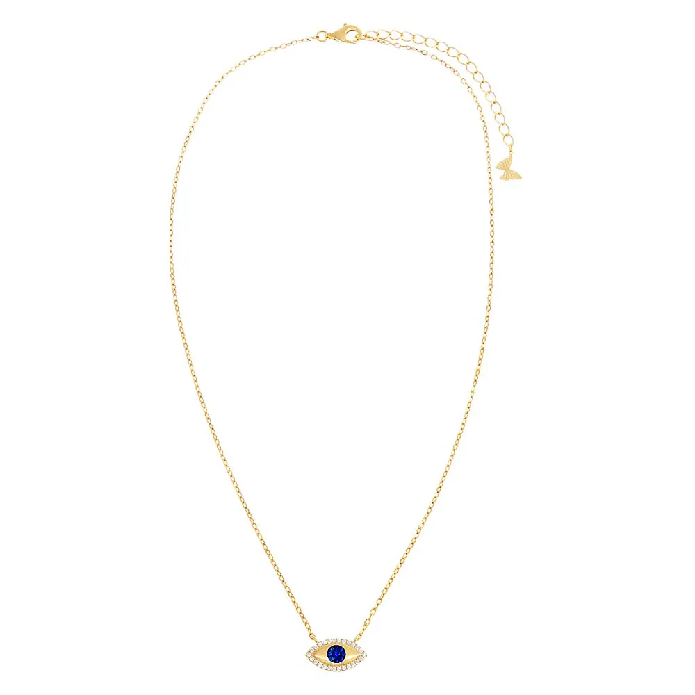Colored Pavé Evil Eye Pendant Necklace