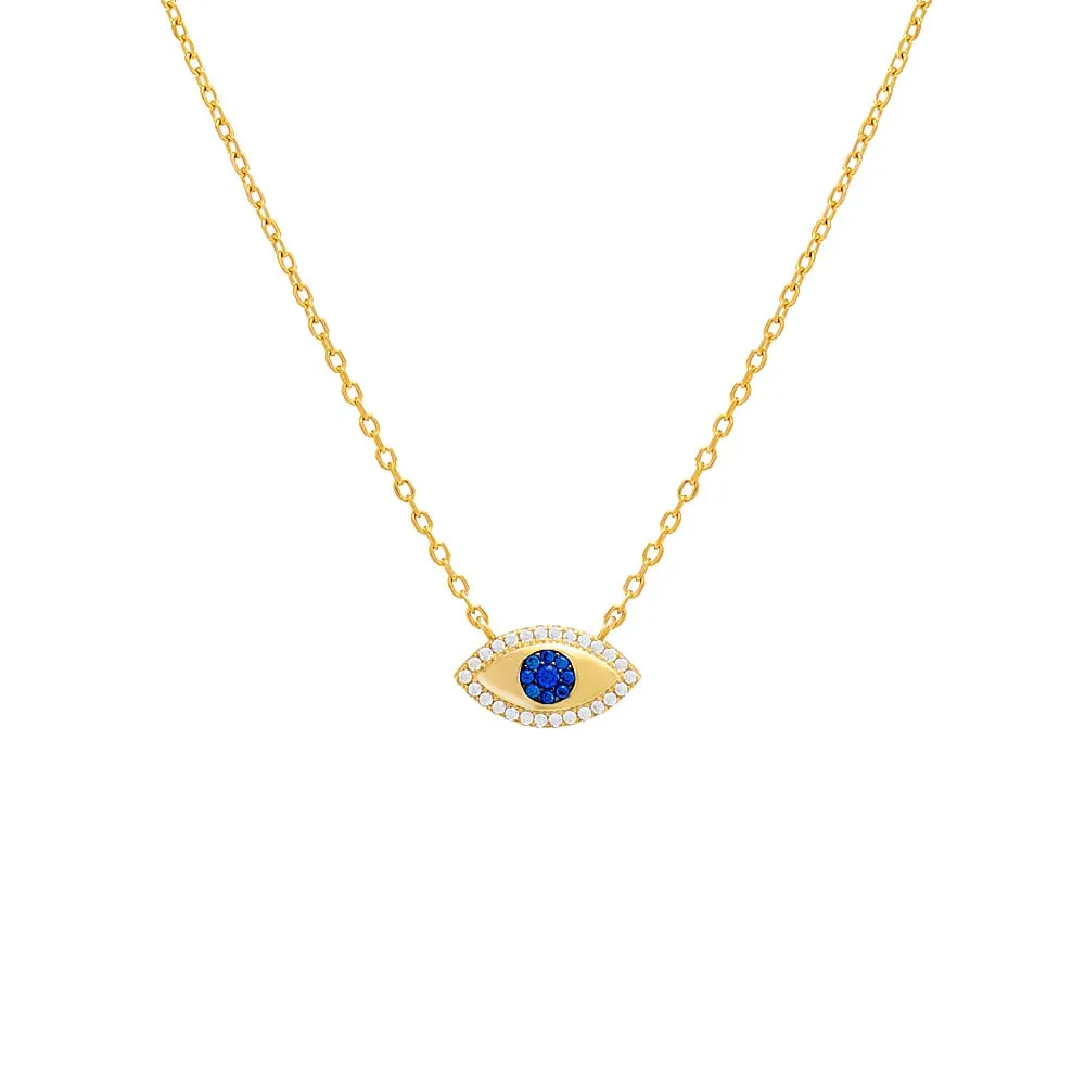 Colored Pavé Evil Eye Pendant Necklace