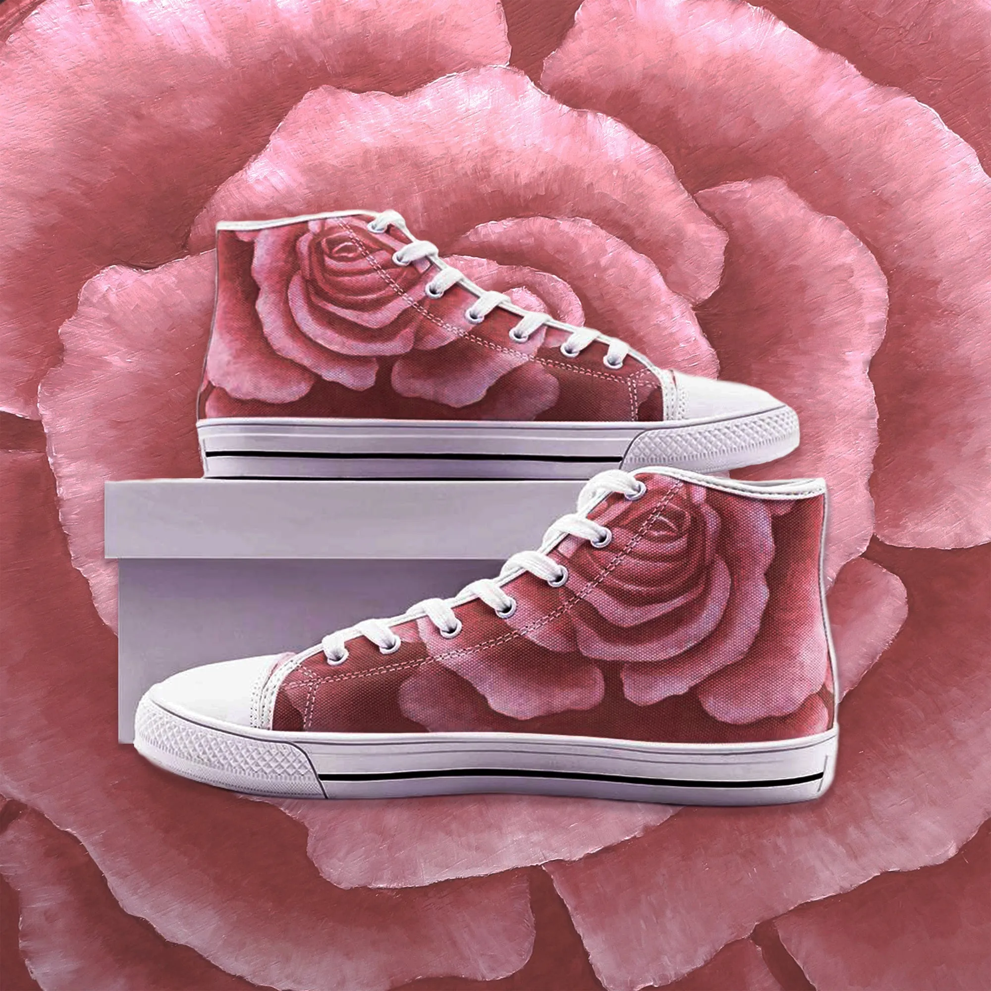 Coral Rose High-top Sneakers