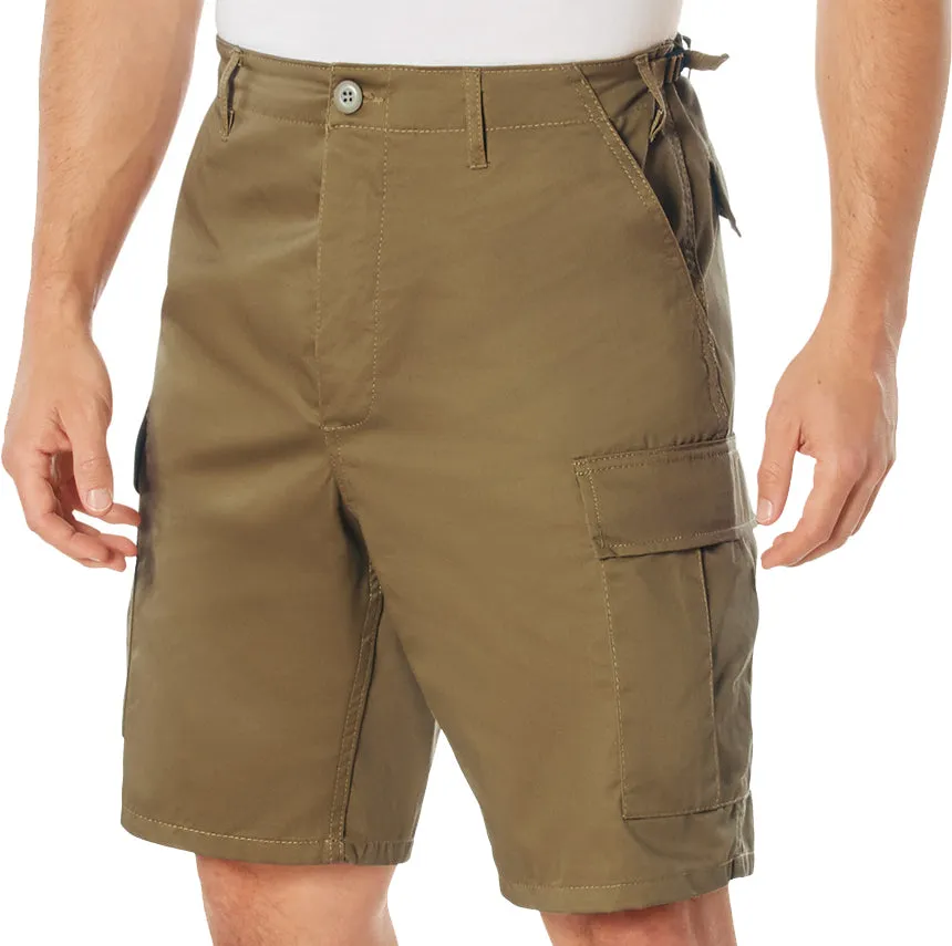 Coyote Brown - Military Cargo BDU Shorts - Polyester Cotton Twill