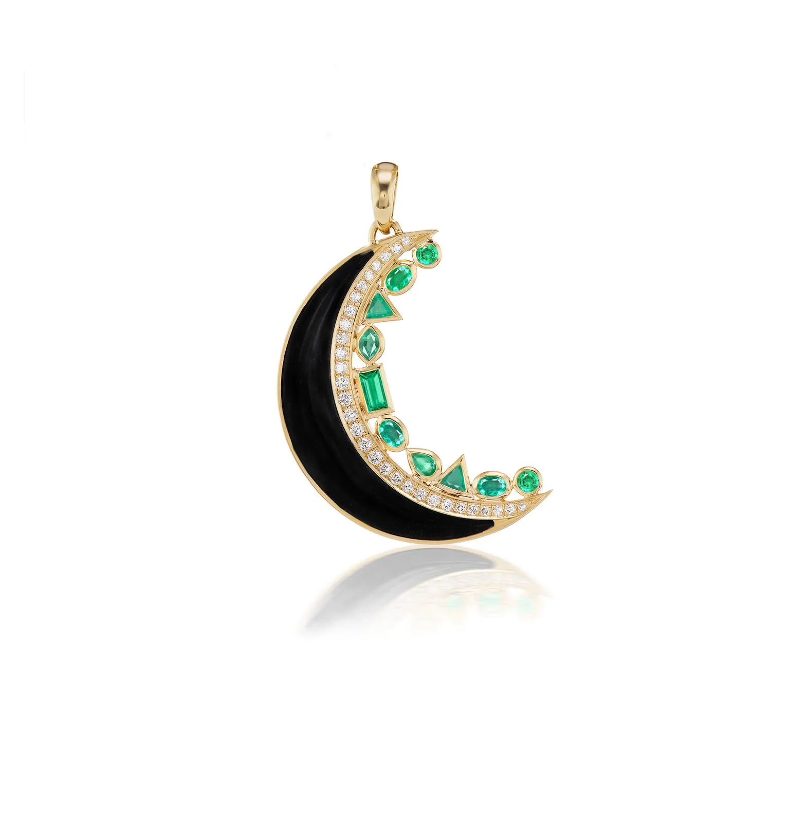 Crescent Moon Inlay Pendant