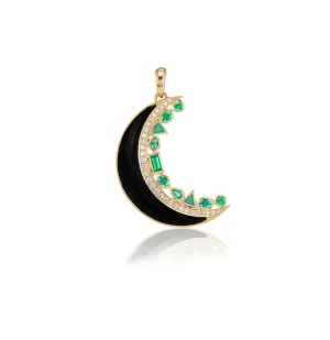 Crescent Moon Inlay Pendant