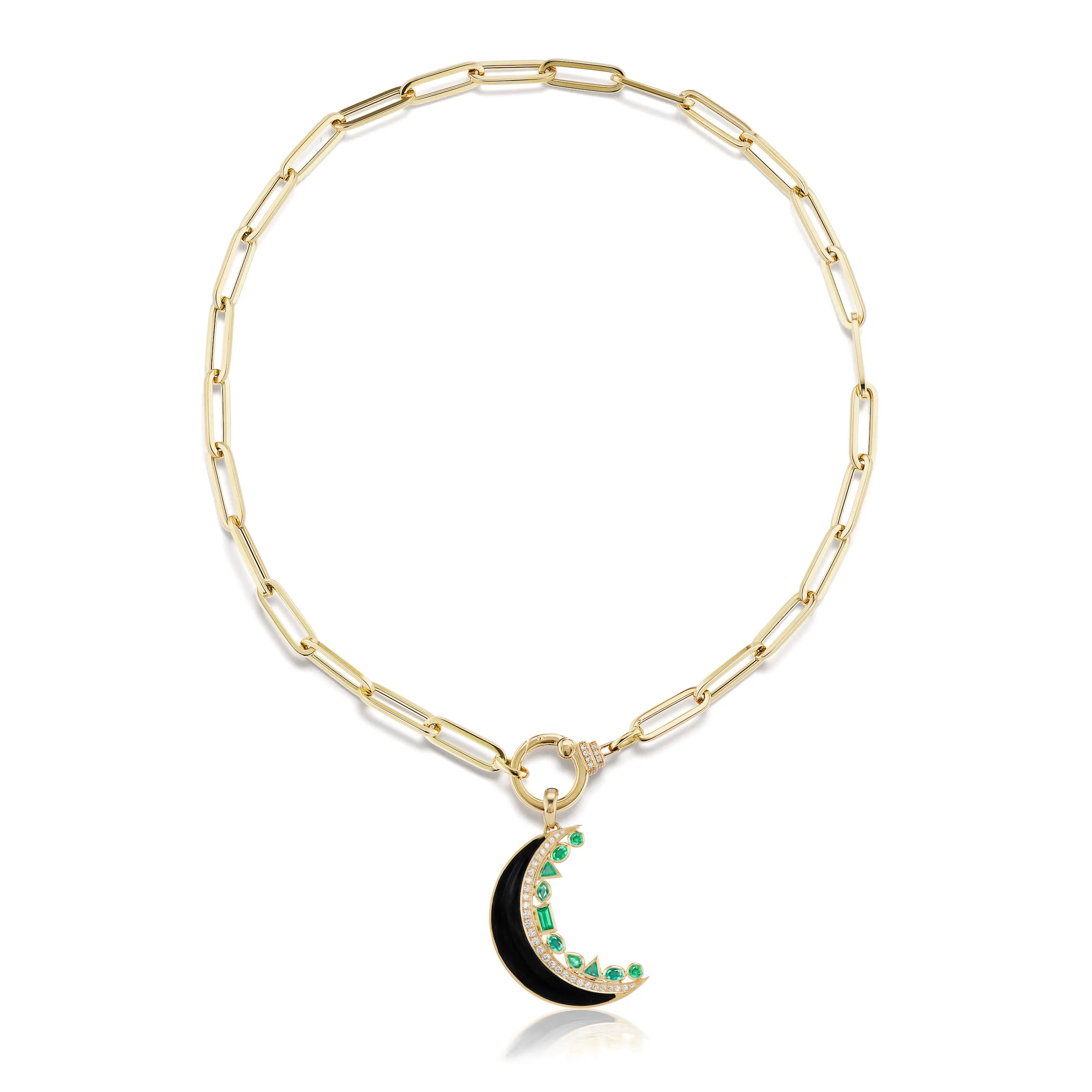 Crescent Moon Inlay Pendant