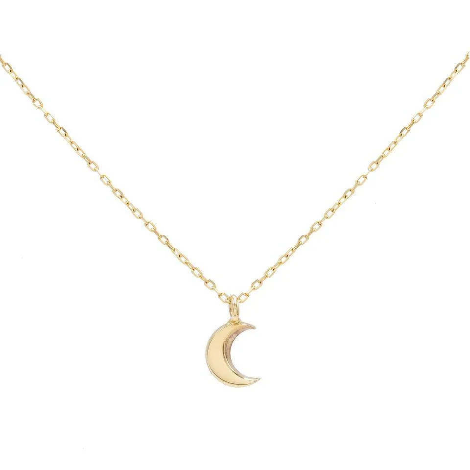 Crescent Moon Necklace 14K