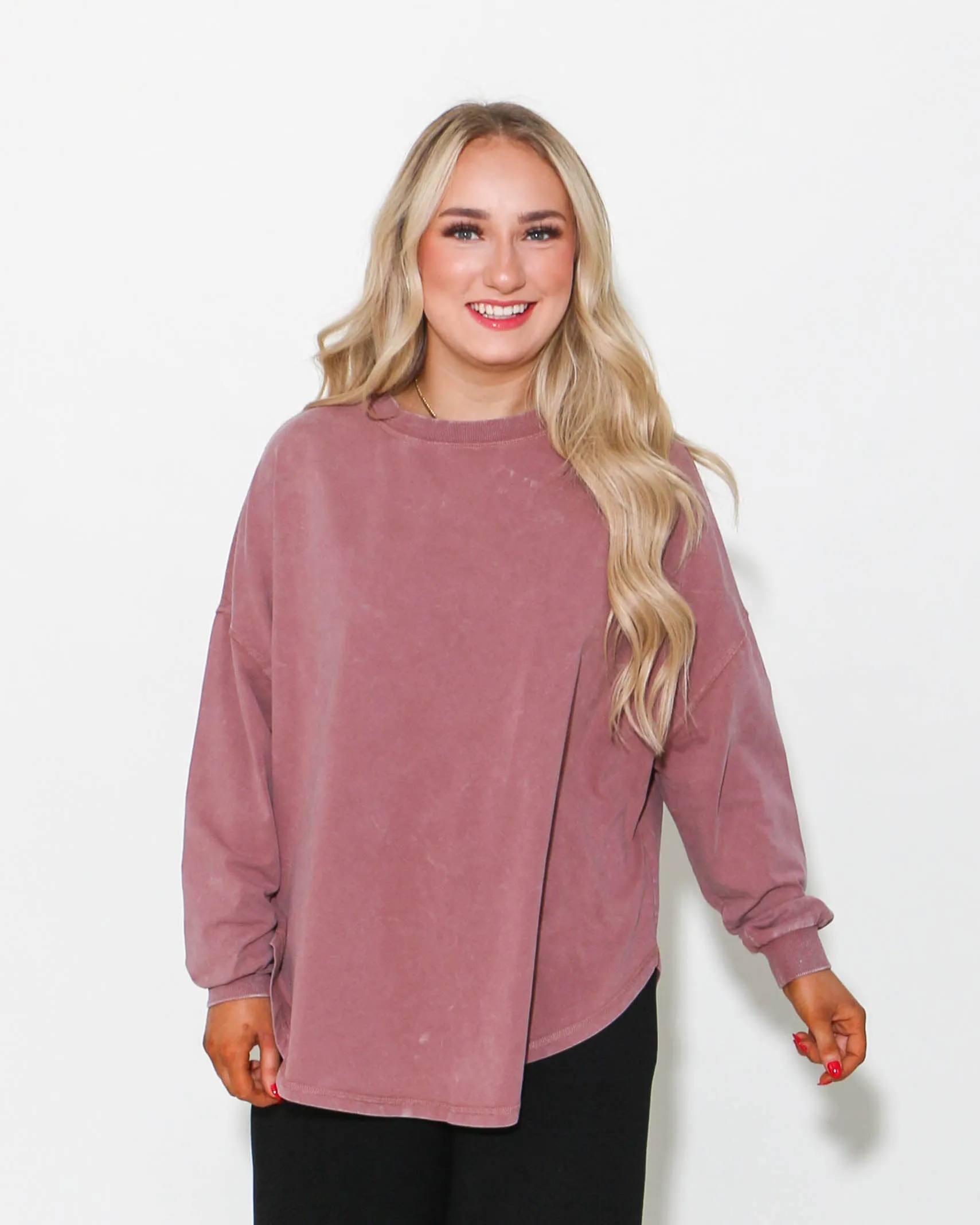 Crew Neck Top in Rust