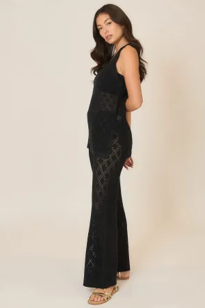 Crochet Knit Flare Pant