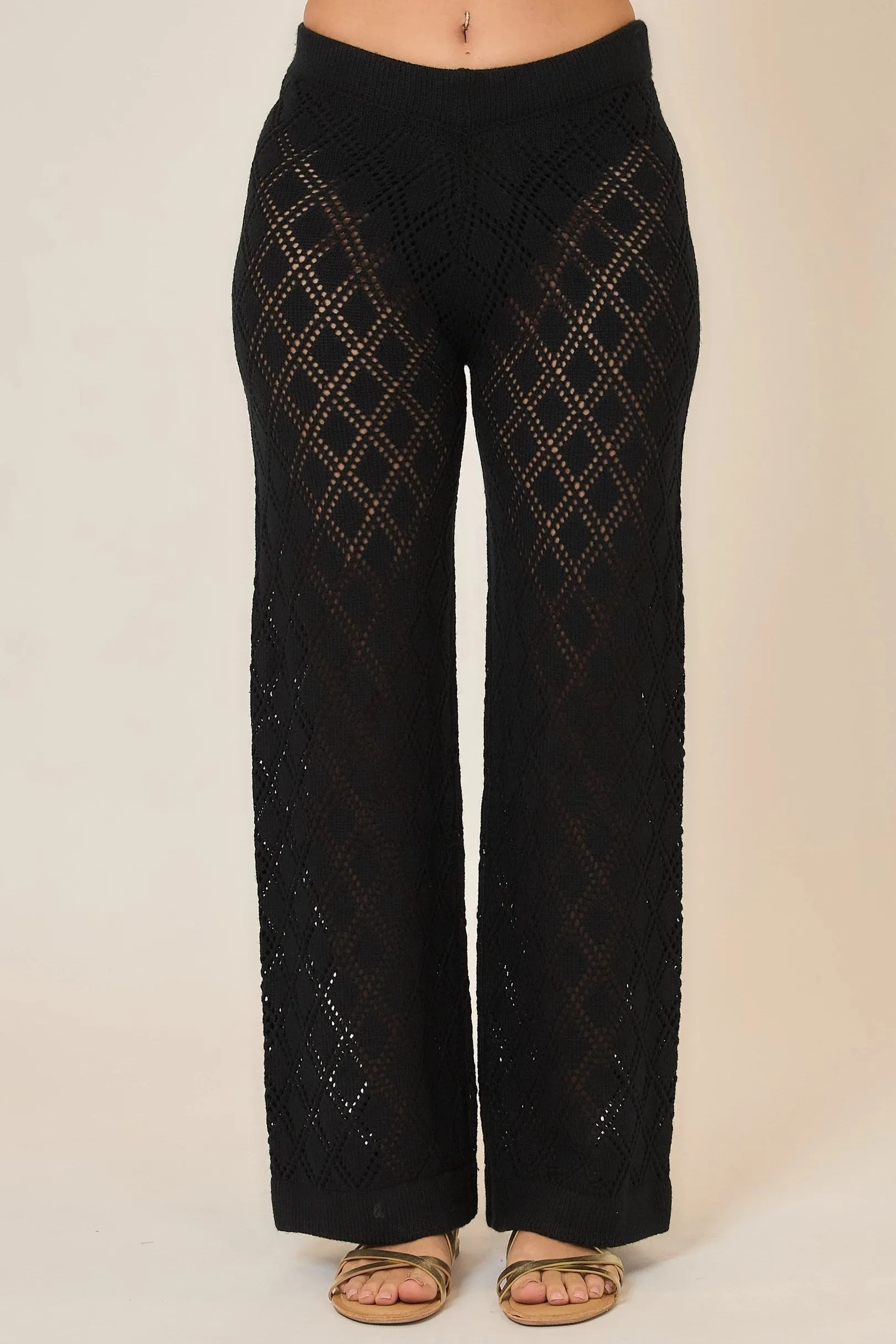 Crochet Knit Flare Pant